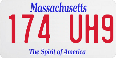 MA license plate 174UH9