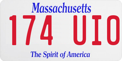 MA license plate 174UI0