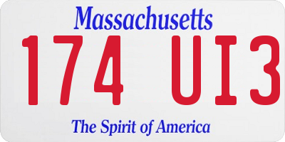 MA license plate 174UI3