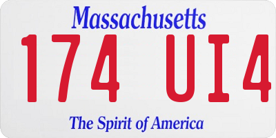 MA license plate 174UI4