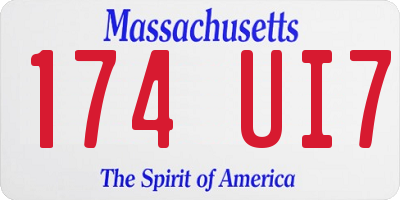 MA license plate 174UI7