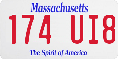 MA license plate 174UI8