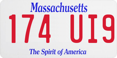 MA license plate 174UI9