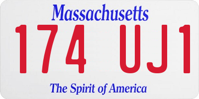 MA license plate 174UJ1