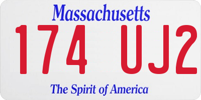 MA license plate 174UJ2