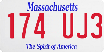 MA license plate 174UJ3