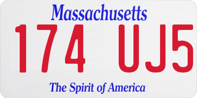 MA license plate 174UJ5