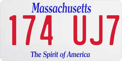 MA license plate 174UJ7