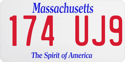 MA license plate 174UJ9