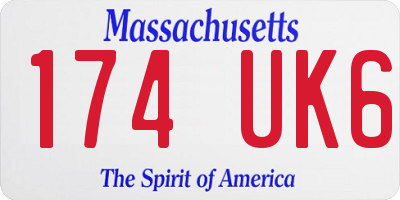 MA license plate 174UK6