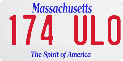 MA license plate 174UL0