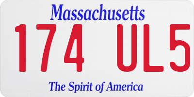 MA license plate 174UL5