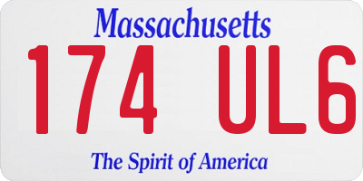 MA license plate 174UL6