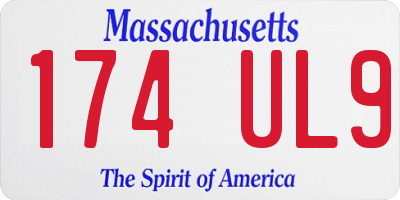 MA license plate 174UL9
