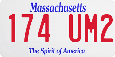 MA license plate 174UM2