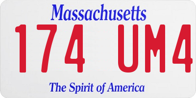 MA license plate 174UM4