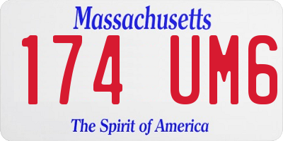 MA license plate 174UM6