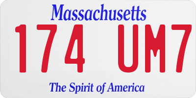 MA license plate 174UM7