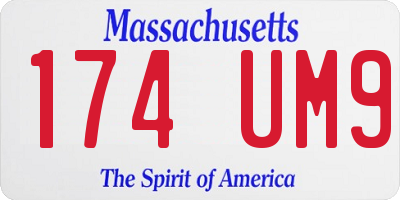 MA license plate 174UM9