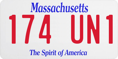 MA license plate 174UN1