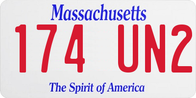 MA license plate 174UN2