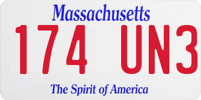 MA license plate 174UN3