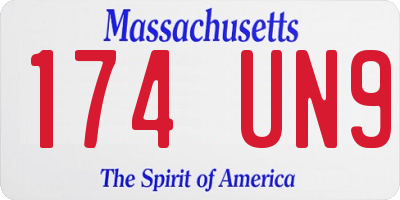 MA license plate 174UN9