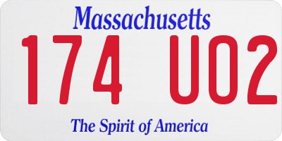 MA license plate 174UO2