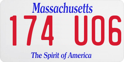 MA license plate 174UO6