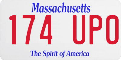 MA license plate 174UP0