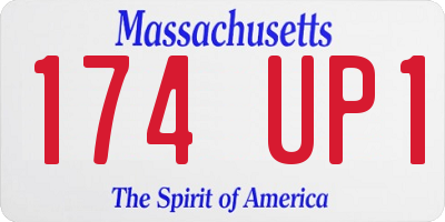 MA license plate 174UP1