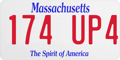 MA license plate 174UP4