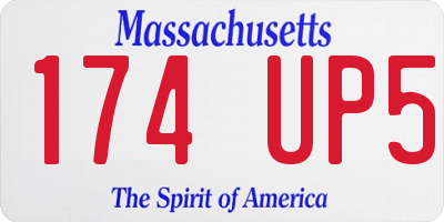 MA license plate 174UP5