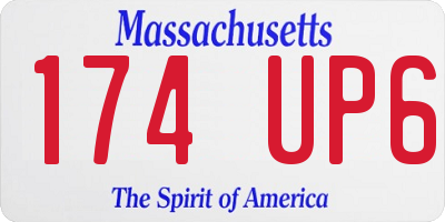 MA license plate 174UP6