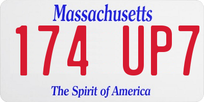 MA license plate 174UP7