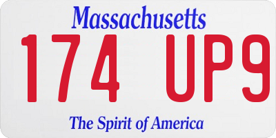 MA license plate 174UP9