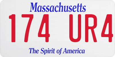 MA license plate 174UR4
