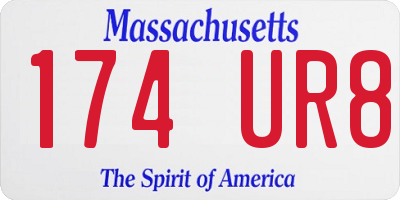 MA license plate 174UR8