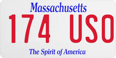 MA license plate 174US0
