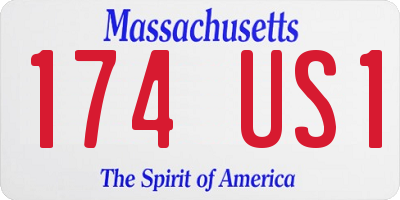 MA license plate 174US1