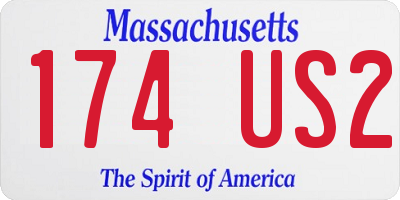MA license plate 174US2