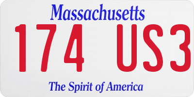 MA license plate 174US3