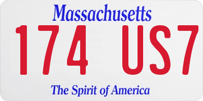 MA license plate 174US7