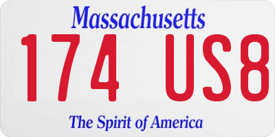 MA license plate 174US8