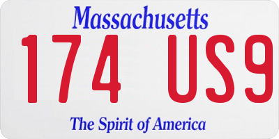 MA license plate 174US9