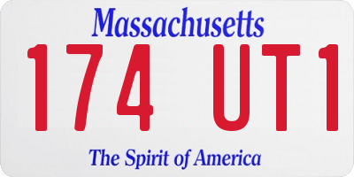 MA license plate 174UT1