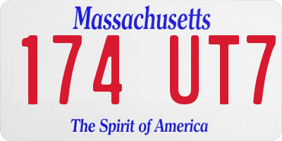 MA license plate 174UT7