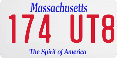 MA license plate 174UT8