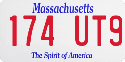 MA license plate 174UT9