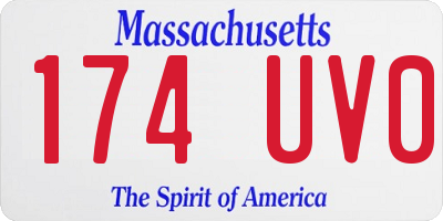 MA license plate 174UV0